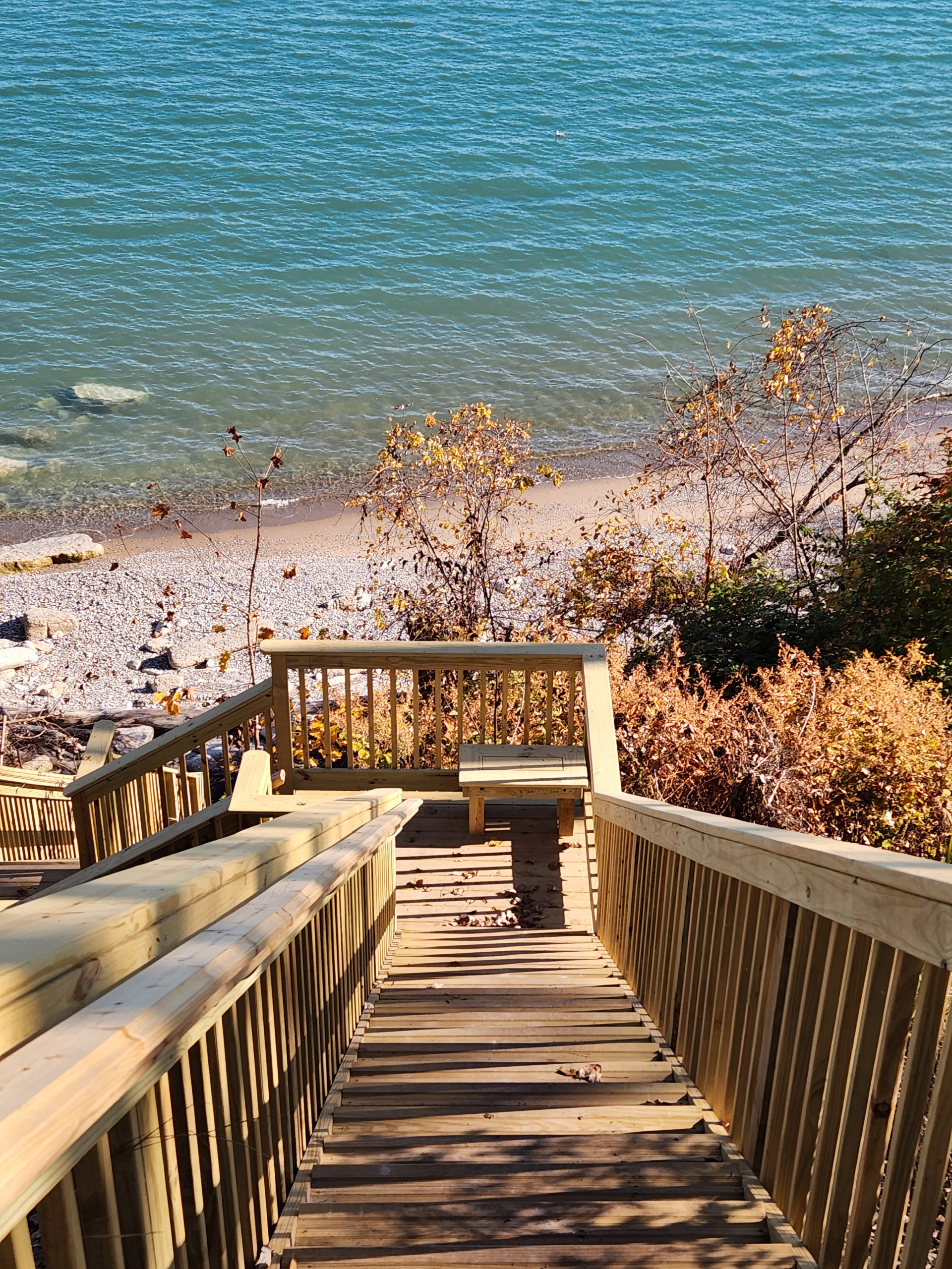 Lake Michigan stairs to beach