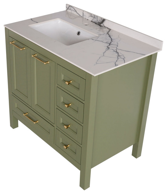 36 inch Green Single Sink Vanity Salle de Bain Washington, D.C