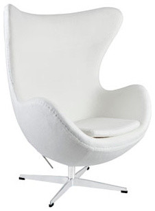 Glove Wool Lounge Chair in White