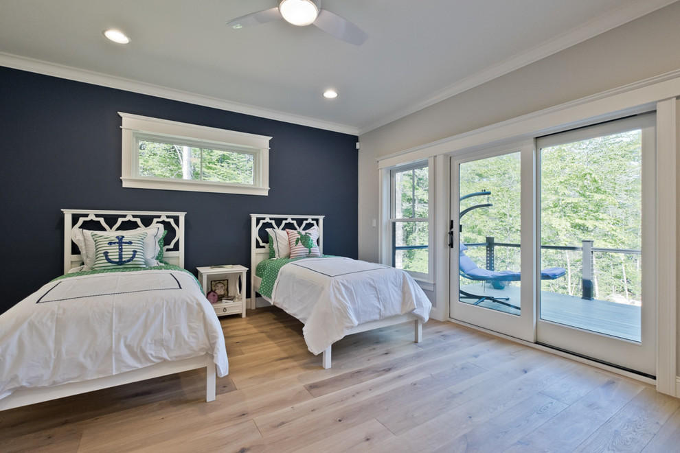 Transitional bedroom in Portland Maine.