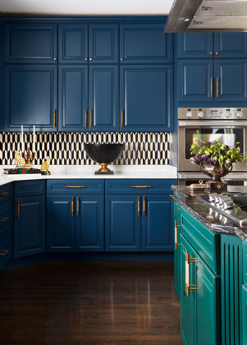 37+ Backsplash for Blue Cabinets ( STYLISH ) - Tiles for Blue Cabinetry