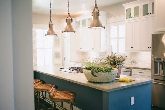 Inspiration for a rustic kitchen remodel in Orange County