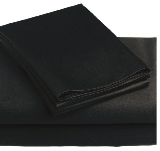 3-Piece Black Solid Color Bedding Twin-Single Bed Sheet Set