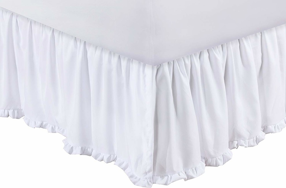 Greenland Home Sasha Bed Skirt White Full - Traditional - Bedskirts ...