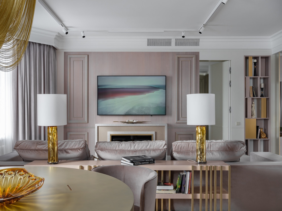 Люкс интерьер гостиной в Квартире 160 кв. м. в стиле Неоклассика