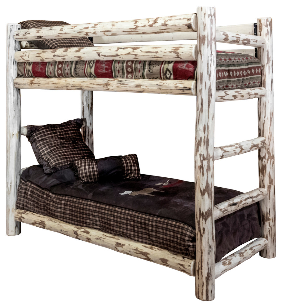 Montana Collection Twin Over Twin Bunk Bed, Ready to Finish