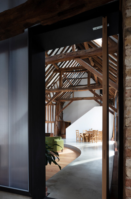 Oxhey Hall Barn, Watford lantlig-vardagsrum