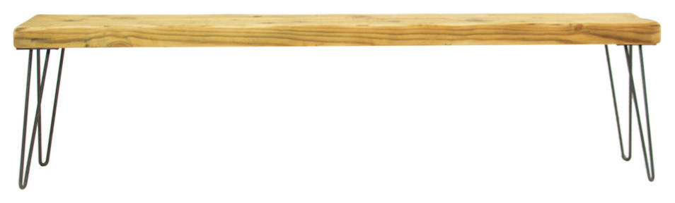 Reclaimed Wood Bench Piping Leg Base Salvaged Wood Rustic