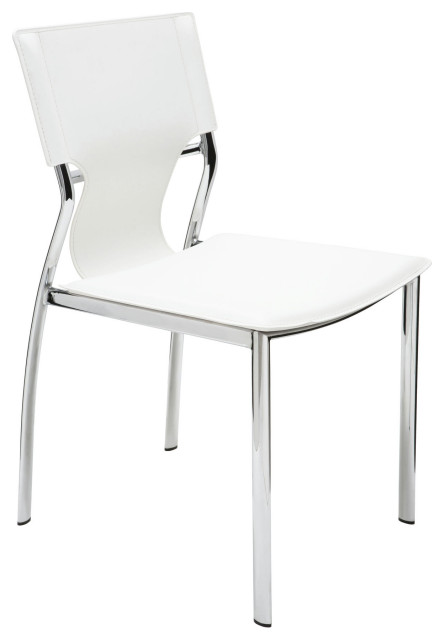 Lisbon White Leather Dining Chair - Contemporary - Dining Chairs - by ...