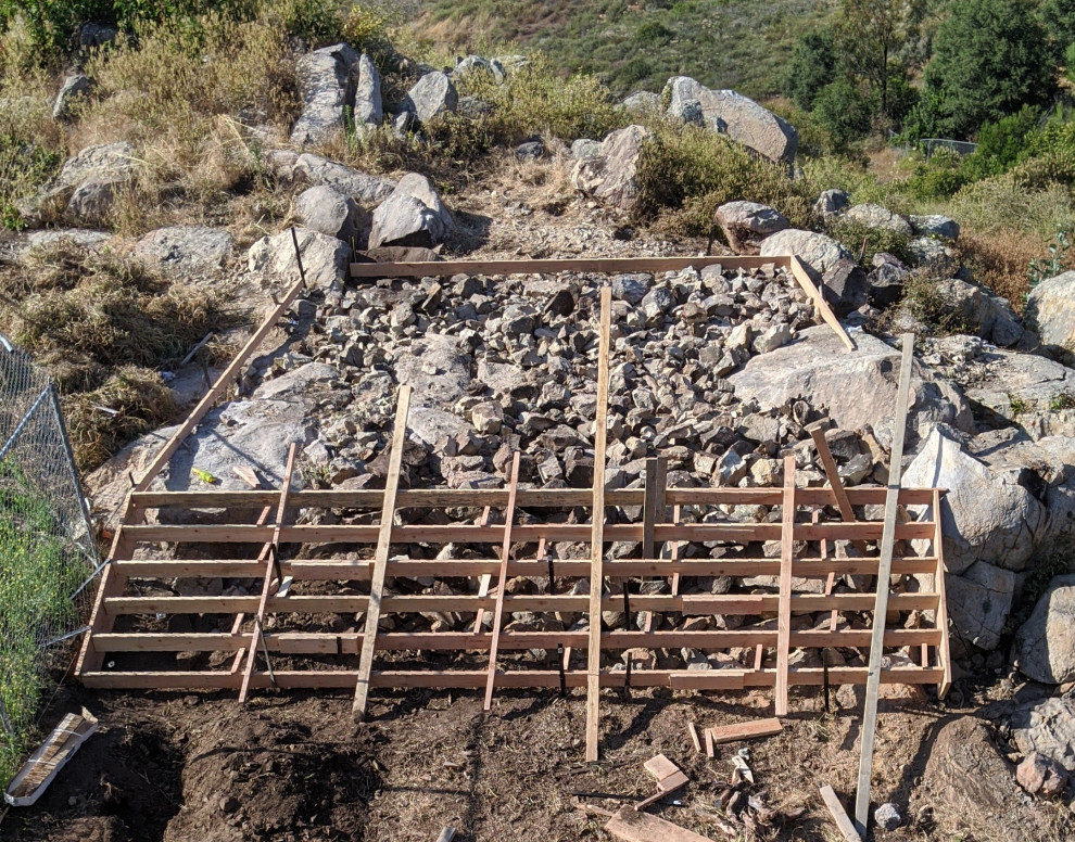 Pouring concrete over rocks | Houzz Forum