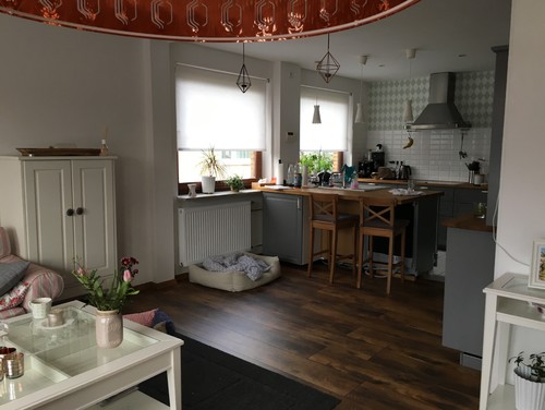 Wohnzimmer esszimmer küche in einem