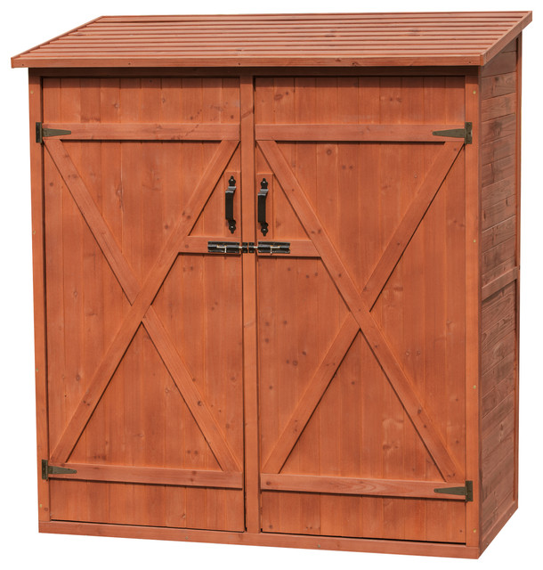 Leisure Season 2Adjustable Shelves Medium Wood Storage Shed in Brown