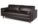 Stanton Leather Sofa With Tufted Seat And Back In Camel