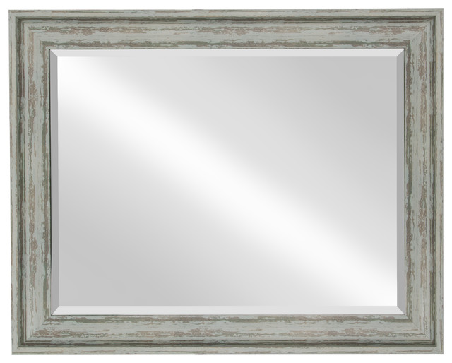 Kate And Laurel Mckinley Framed Wall Mirror Blue Green 22 5x28 5