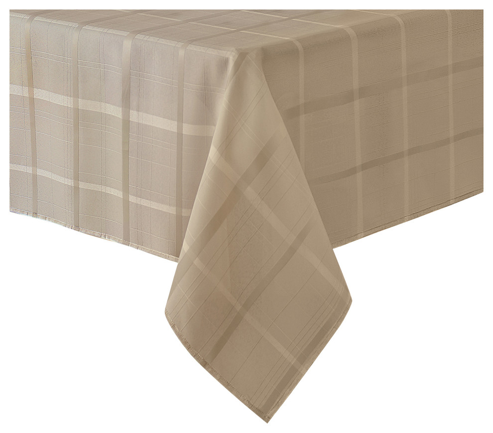 Elegance Plaid Solid Tablecloth, 52"x52" Contemporary Tablecloths