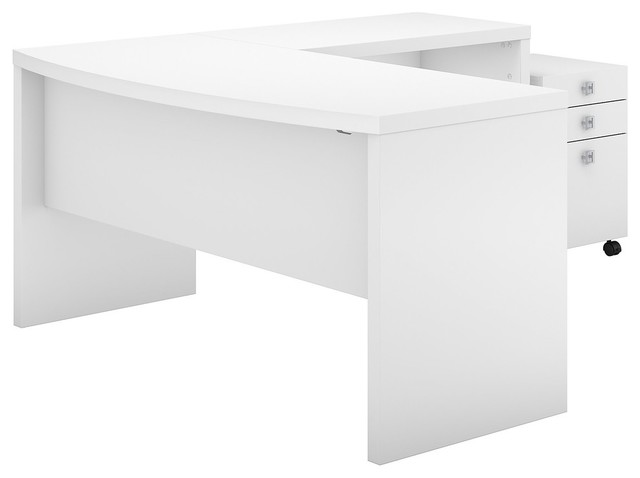 Office By Kathy Ireland Echo L Shaped Desk Office Set Pure White