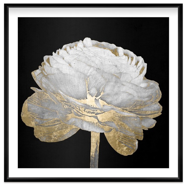Oliver Gal "Gold and Light Floral II" Gold Foil Framed Art