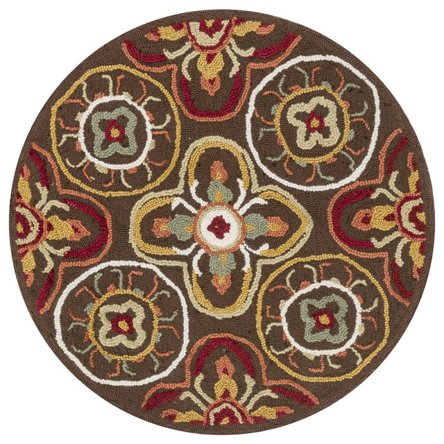 Loloi Rugs Juliana Collection Brown and Gold, 3' Round