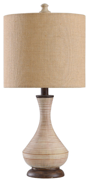 Pamela Table Lamp, Natural Gray, Burlap