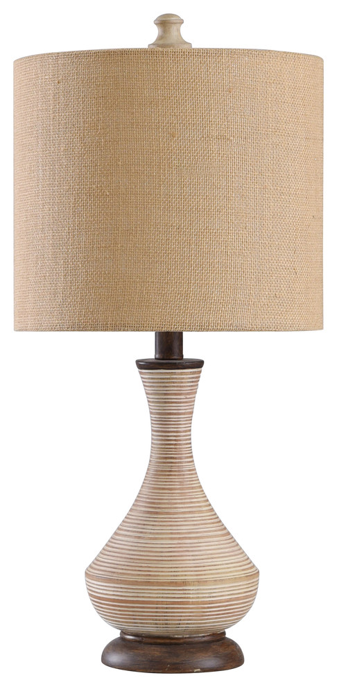 Pamela Table Lamp, Natural Gray, Burlap