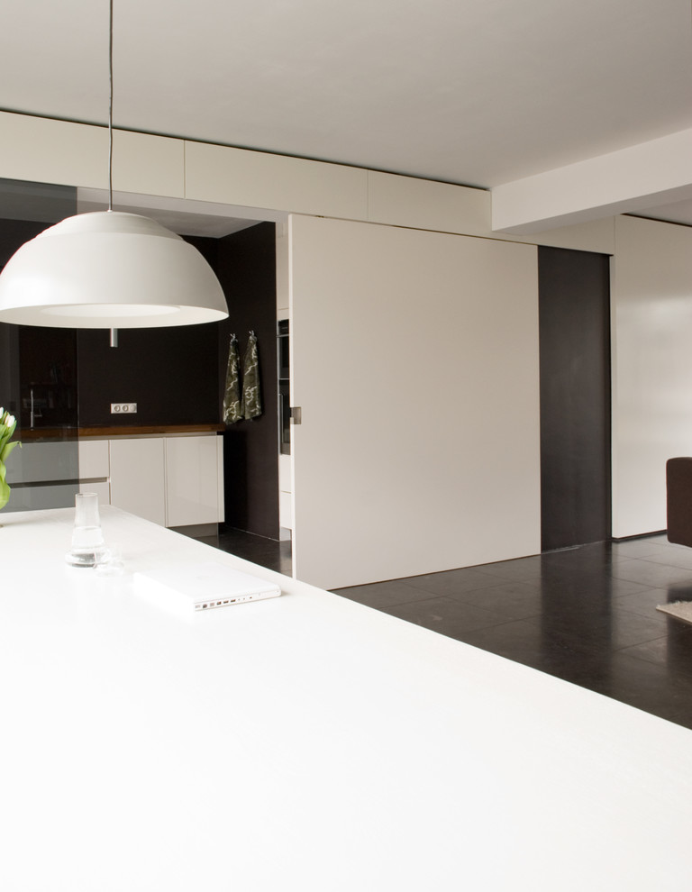 This is an example of a modern kitchen in Amsterdam.