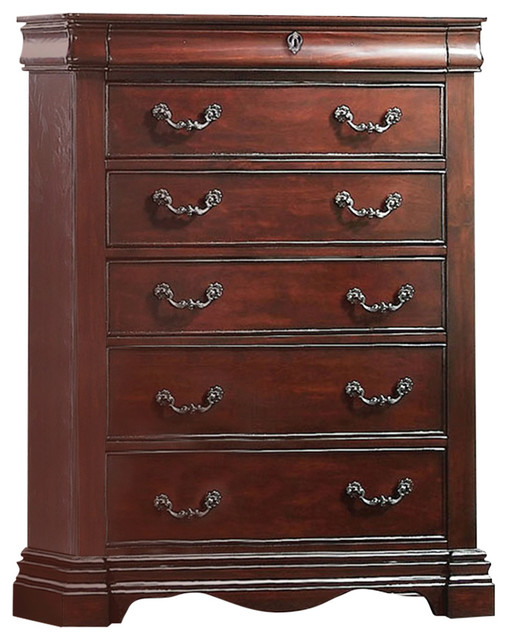 Estrella Chest Dark Cherry Traditional Dressers By Gwg Outlet