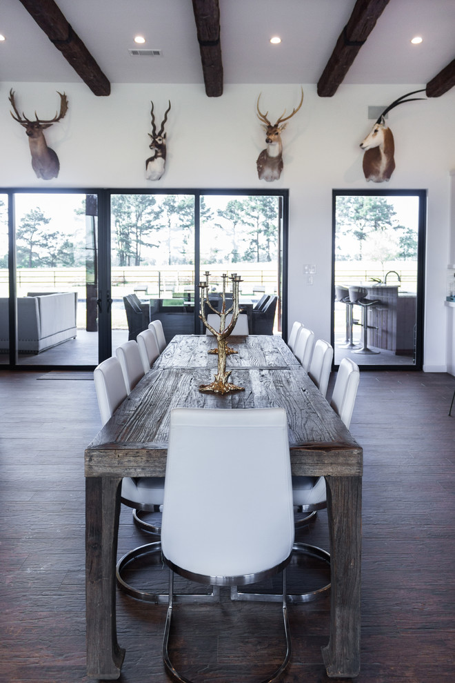 Design ideas for a farmhouse dining room in Austin.
