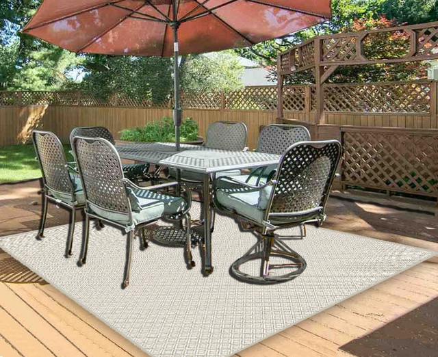 Bay Head Indoor/Outdoor Carpet, Home/Patio Area Rug SAND DOLLAR, 3'x5' Beach Style Outdoor