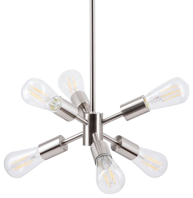 Lami Light 6 Sputnik Chandelier Fixture Brushed 6 Light Sputnik Chandelier Fixture Brushed Nickel Midcentury Chandeliers