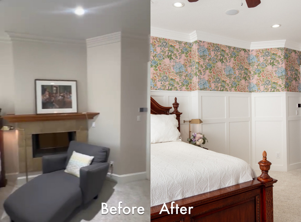 Blue Blossom | Wallpaper + Board & Batten