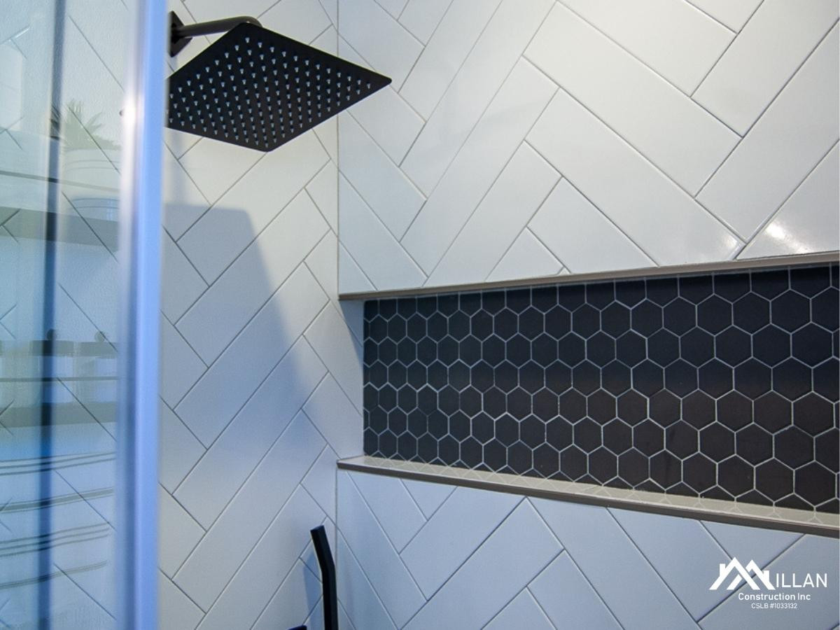 Shower and Toiletries' Custom Niche with Tile