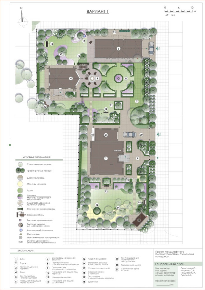 Ландшафтный проект - Этюд в зелёных тонах