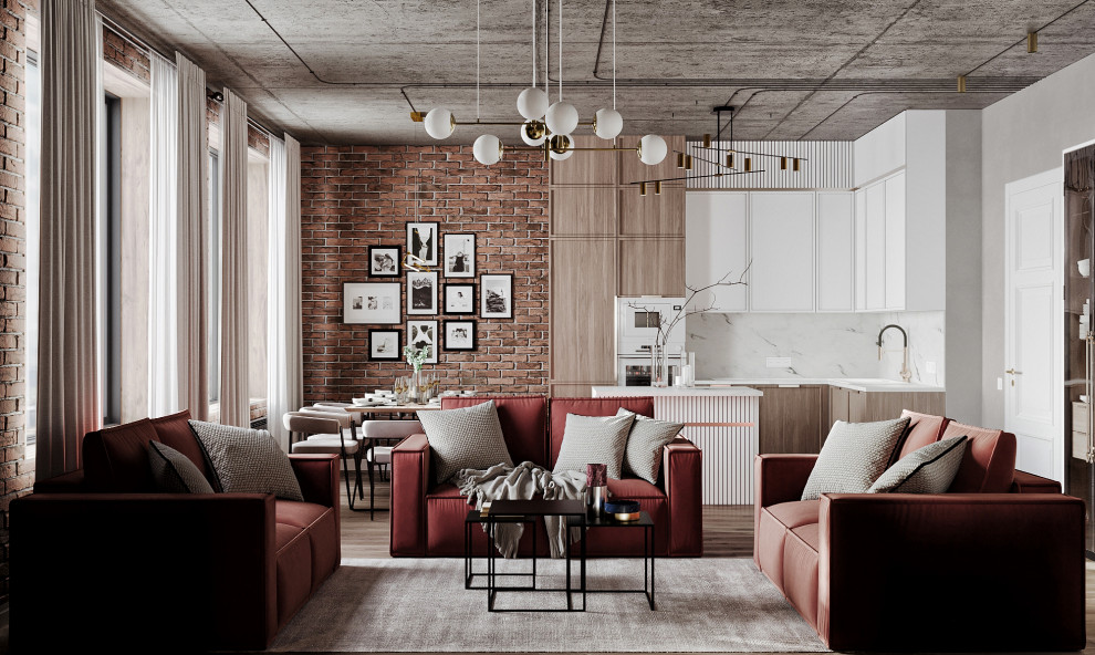 Дизайн квартиры в стиле лофт с элементами неоклассики