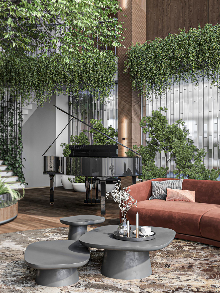 Интерьер гостиной со вторым светом