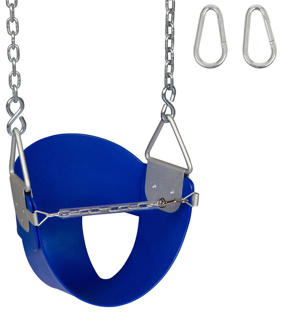 HighBack HalfBucket Swing Seat With Chains and Hooks Contemporary Kids Playsets And Swing