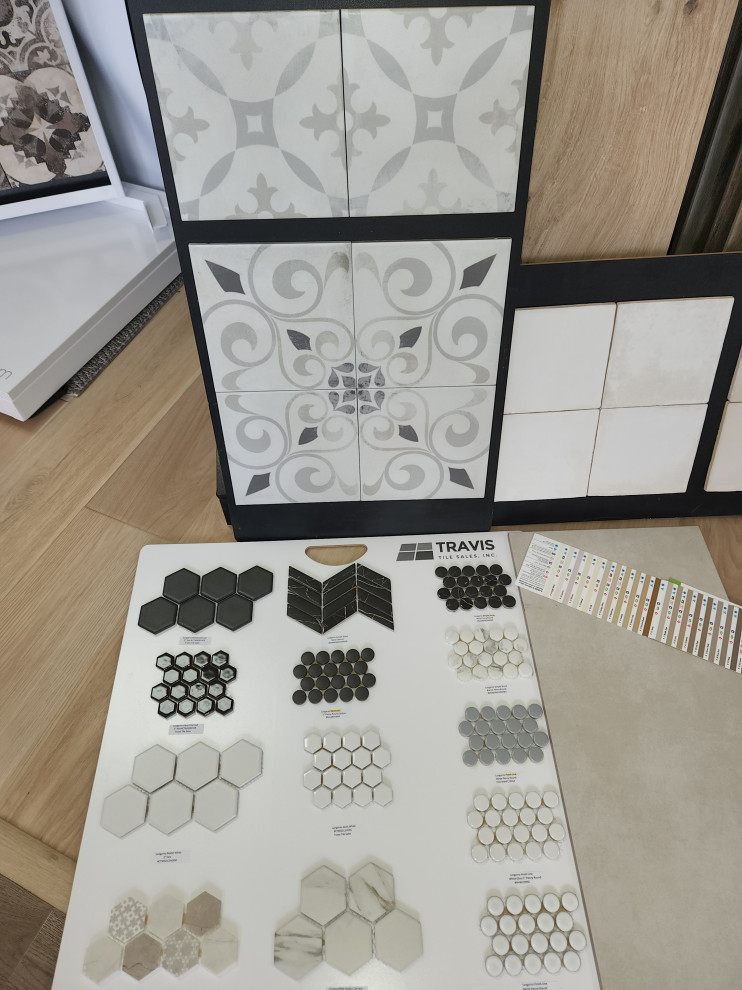 Inspiration for a transitional porcelain tile laundry room remodel in Austin