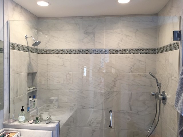 12x24 Classic Carrara Porcelain Tile - Traditional - Bathroom - Boston - by Zenstoneworks LLC