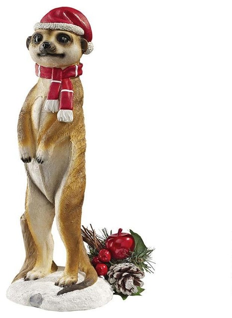  African  Wildlife Meerkat Christmas  Welcome Garden Statue 