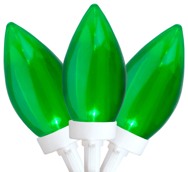 25 Count LED C9 Christmas Lights 16 ft Wire Modern Holiday Lighting