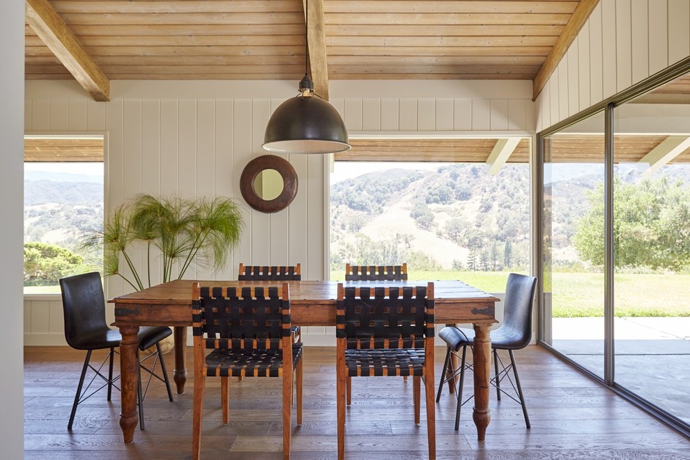 This is an example of a beach style dining room in Santa Barbara.