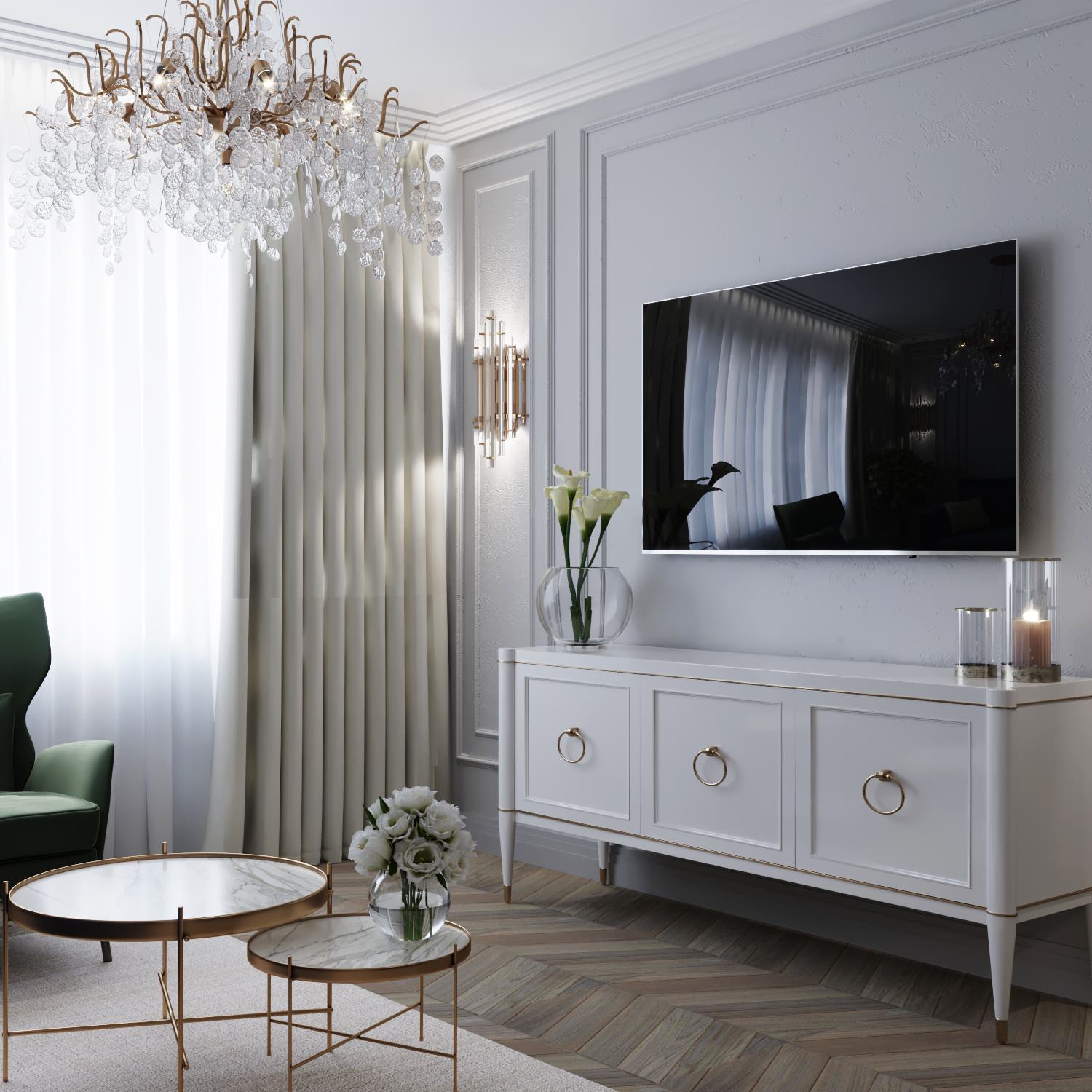 Дизайн проект однокомнатной квартиры в ЖК "Европейский" г. Тюмень