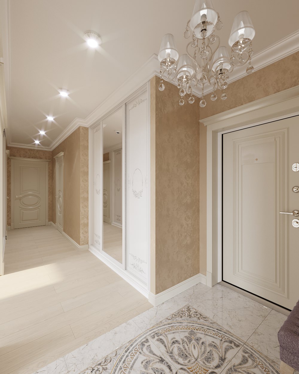 Проект 3х-комнатной квартиры в классическом стиле, ЖК Тихая Роща 2, г.Уфа.