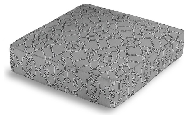 Cool Gray Trellis Box Floor Pillow