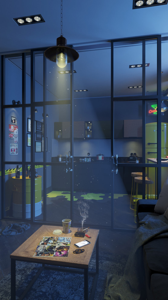 Дизайн интерьера и визуализация квартиры студии.