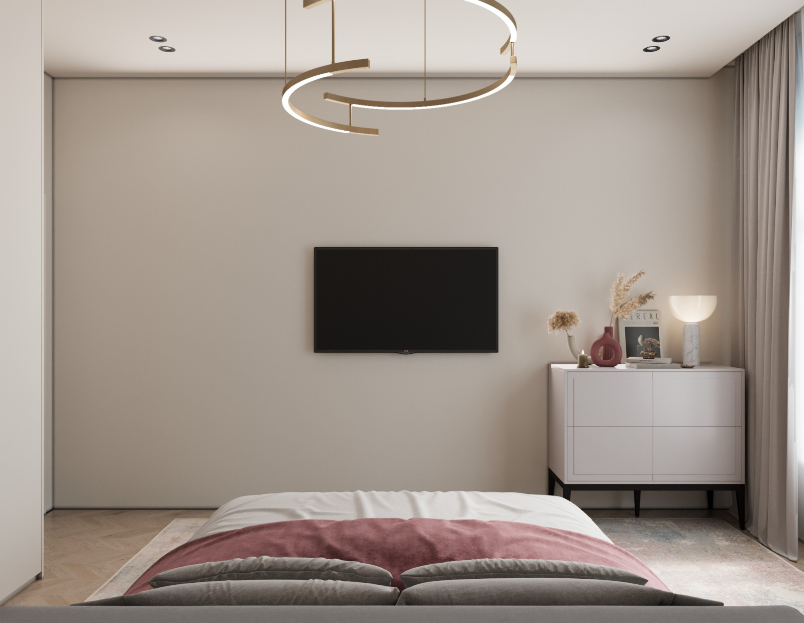 Современный минимализм спальня 1