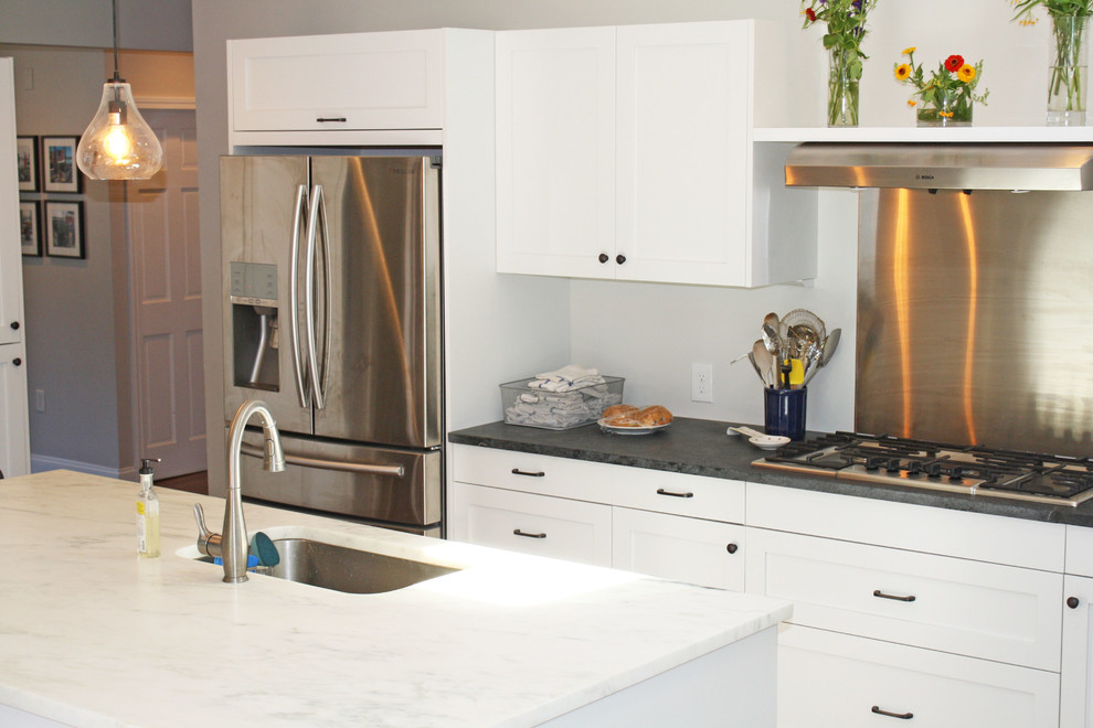 Inspiration for a transitional kitchen remodel in Boston