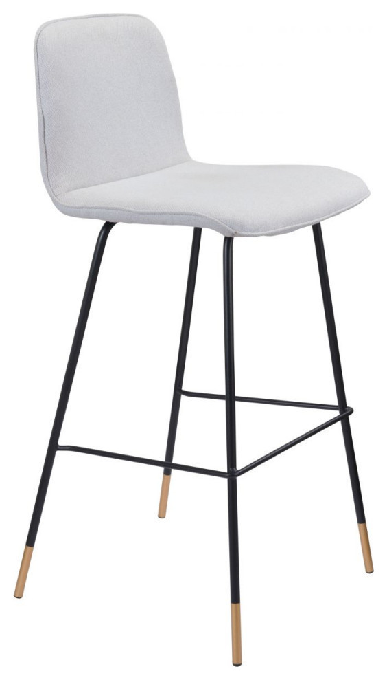 Alana Barstool Light Gray Set of 2 Midcentury Bar Stools And