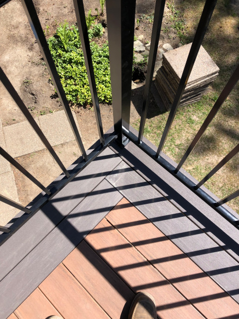 Azek Mahogany and Dark Hickory Walkout deck terrace