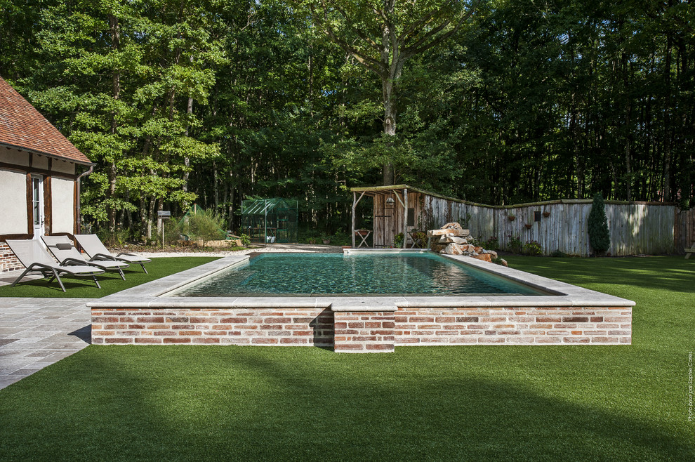 Design ideas for a mid-sized country pool in Other.