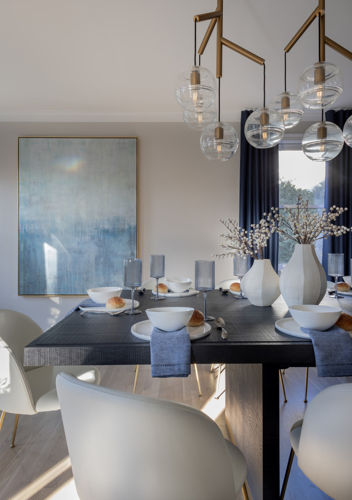 Inspiration for a transitional dining room remodel in Boston